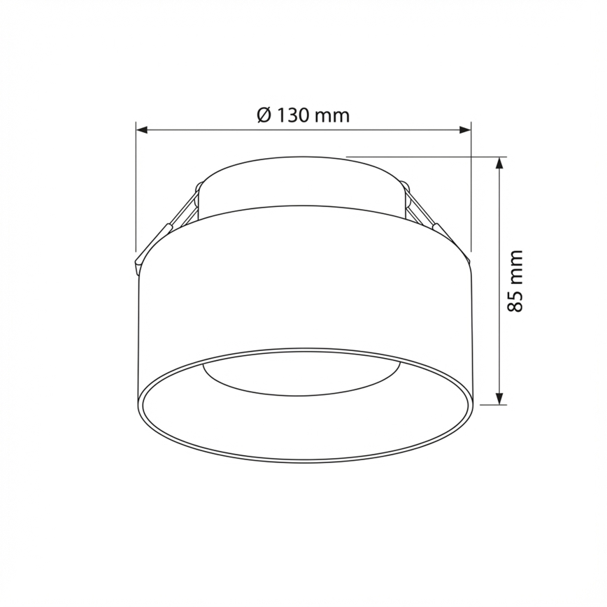 Brilagi - LED Upotettava alasvalo AURA LUX 1xGX53/30W/230V halkaisija 13 cm musta/savunvärinen