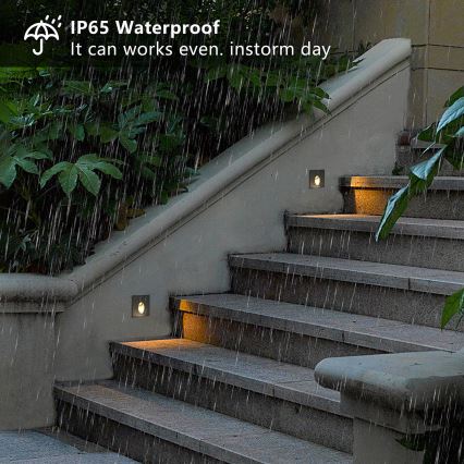 Brilagi - LED upotettava ulkovalaisin STAIRDOT LED/2W/230V, musta, IP65, kulmikas