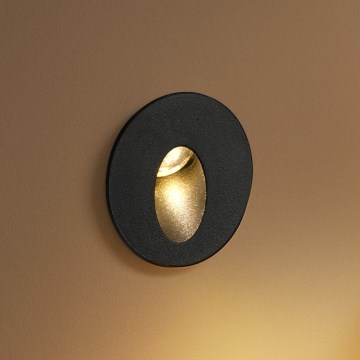 Brilagi - LED upotettava ulkovalaisin STAIRDOT LED/2W/230V musta IP65 pyöreä