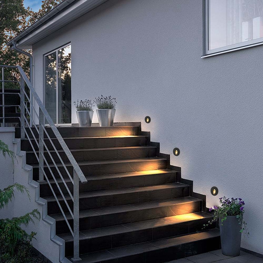 Brilagi - LED upotettava ulkovalaisin STAIRDOT LED/2W/230V musta IP65 pyöreä