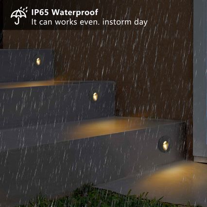 Brilagi - LED upotettava ulkovalaisin STAIRDOT LED/2W/230V musta IP65 pyöreä