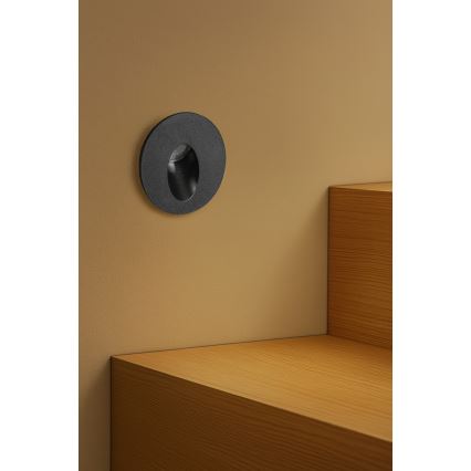 Brilagi - LED upotettava ulkovalaisin STAIRDOT LED/2W/230V musta IP65 pyöreä