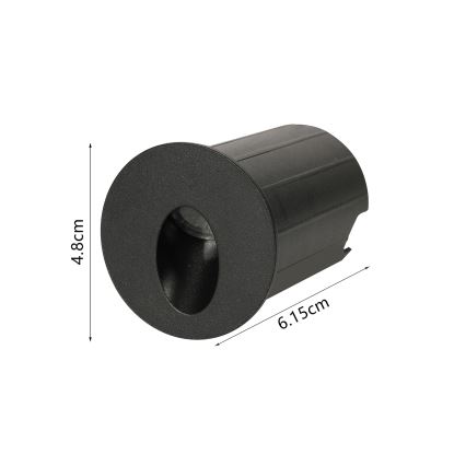 Brilagi - LED upotettava ulkovalaisin STAIRDOT LED/2W/230V musta IP65 pyöreä