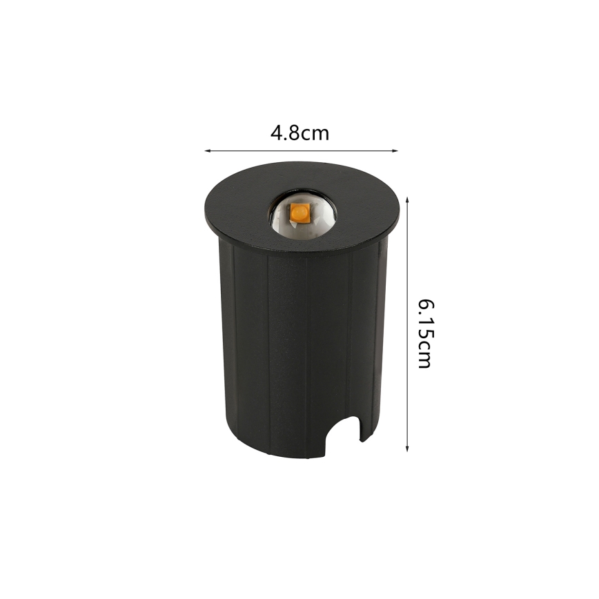 Brilagi - LED upotettava ulkovalaisin STAIRDOT LED/2W/230V musta IP65 pyöreä