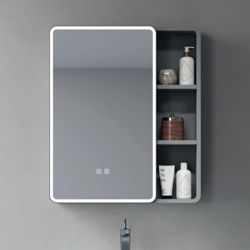 BRILAGI - LED-valaistu kylpyhuoneen peilikaappi NOTO SINGLE 60x65 cm
