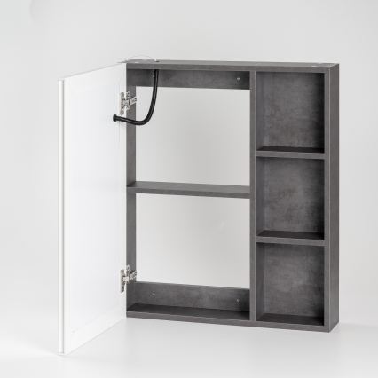 BRILAGI - LED-valaistu kylpyhuoneen peilikaappi TRABIA SINGLE 60x70 cm
