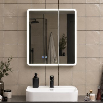 BRILAGI - LED-valaistu peilikaappi NOTO DOUBLE 60x65 cm