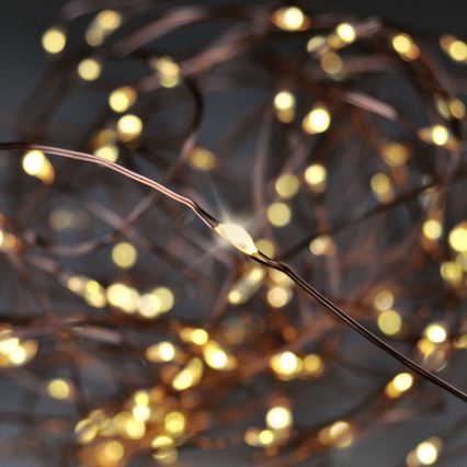 Brilagi - LED-valoketju 100 LED, 3×AA, 10 m, lämmin valkoinen