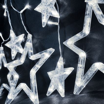 Brilagi - LED Valoverho 77xLED/3xAA/USB 1,8m kylmä valkoinen