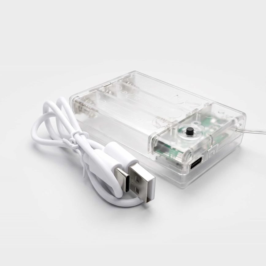 BRILAGI - LED Valoverho 77xLED/3xAA/USB 1,8m kylmä valkoinen