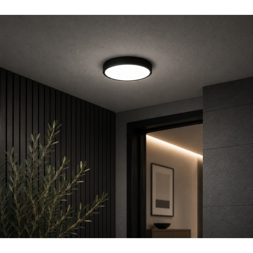BRILAGI - LED-kylpyhuoneen kattovalaisin ZENNA LED/12W/230V Ø 25 cm IP44 musta