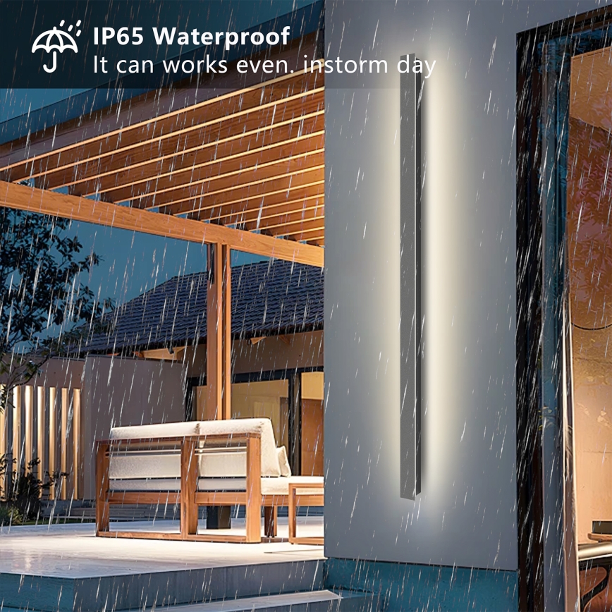 Brilagi - LINEAR LED ulkoseinävalaisin 32W/230V 4000K IP65 140 cm antrasiitti CRI 90