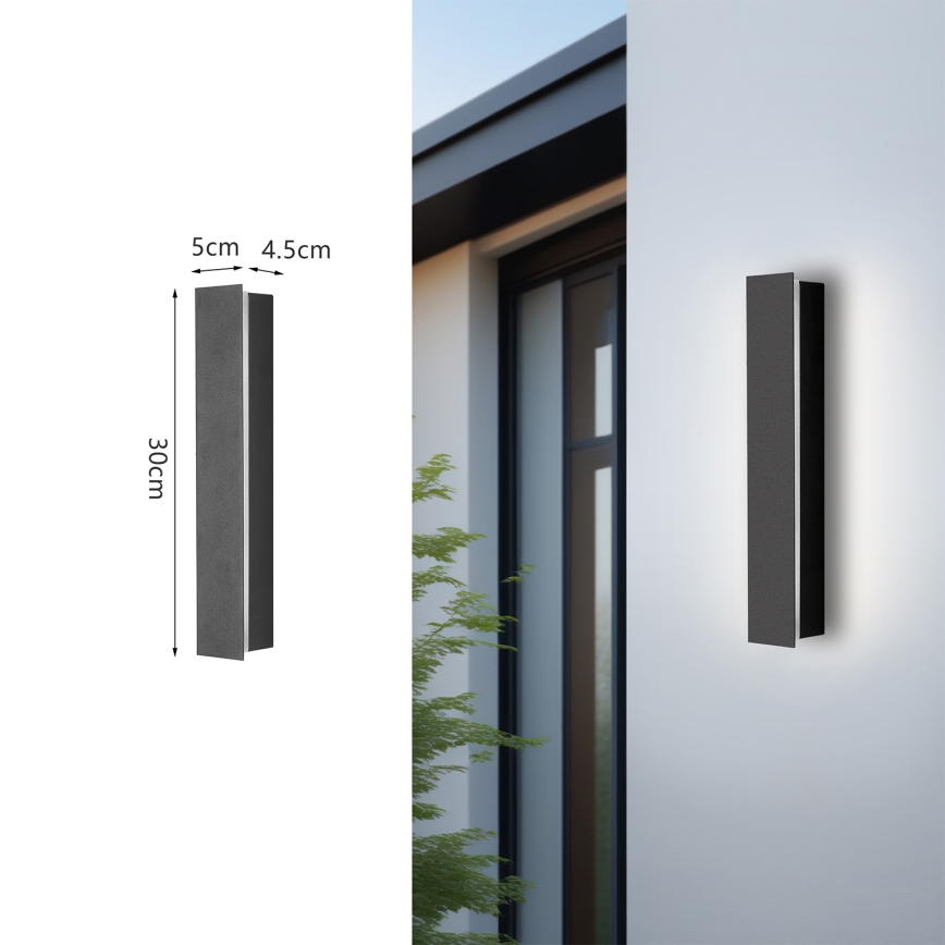 Brilagi - LINEAR LED ulkoseinävalaisin LED/8W/230V 4000K IP65 30 cm antrasiitti CRI 90