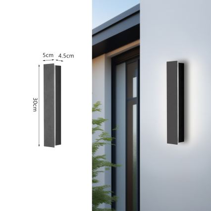 Brilagi - LED-ulkoseinävalaisin LINEAR LED/8W/230V 3000K IP65 30 cm antrasiitinharmaa CRI 90