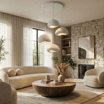 Brilagi - LOVAL-riippuvalaisin vaijerilla 4xE27/40W/230V, Ø 95 cm, valkoinen