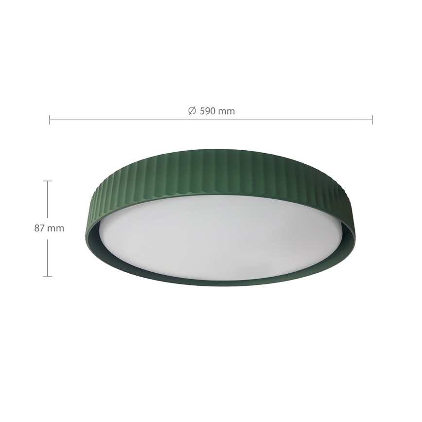 Brilagi - Himmennettävä LED-kattovalaisin LUCIA LED/60W/230V 3000–6500K, halkaisija 59 cm, vihreä + kaukosäädin
