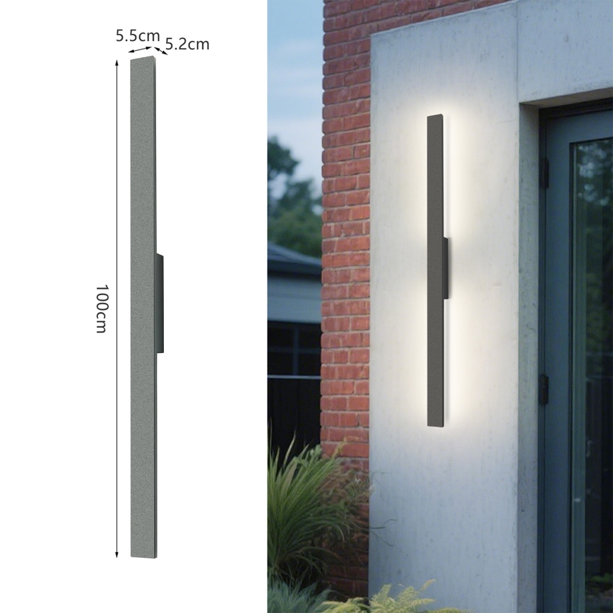 Brilagi - LUNA LED-ulko­seinävalaisin 24W/230V 3000K IP65 100 cm antrasiitti CRI 90