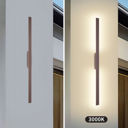 Brilagi - LED ulkoseinävalaisin LUNA LED/24W/230V 3000K IP65 100 cm ruskea CRI 90