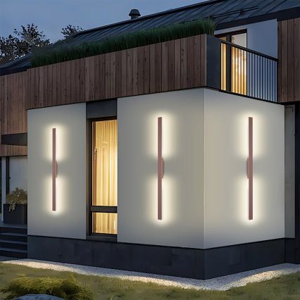 Brilagi - LED ulkoseinävalaisin LUNA LED/24W/230V 3000K IP65 100 cm ruskea CRI 90