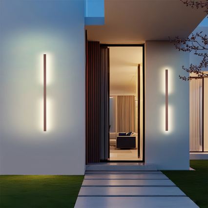Brilagi - LED ulkoseinävalaisin LUNA LED/24W/230V 3000K IP65 100 cm ruskea CRI 90