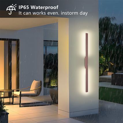 Brilagi - LED ulkoseinävalaisin LUNA LED/24W/230V 3000K IP65 100 cm ruskea CRI 90