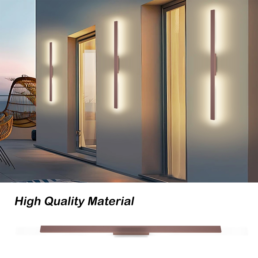 Brilagi - LED ulkoseinävalaisin LUNA LED/24W/230V 3000K IP65 100 cm ruskea CRI 90