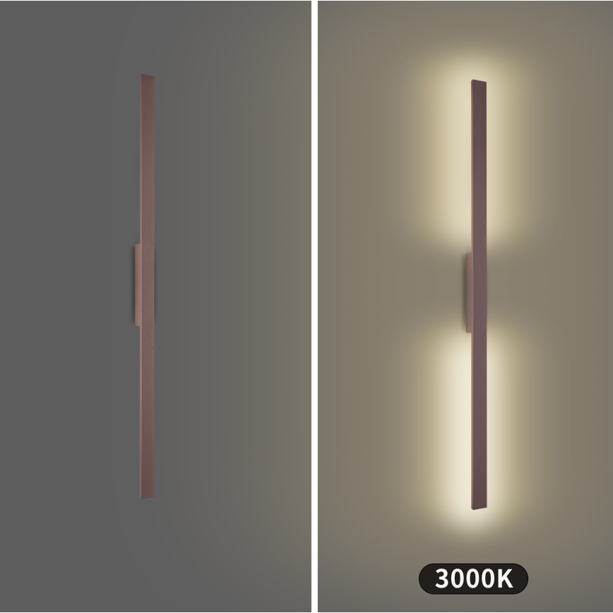 Brilagi - LED ulkoseinävalaisin LUNA LED/24W/230V 3000K IP65 100 cm ruskea CRI 90
