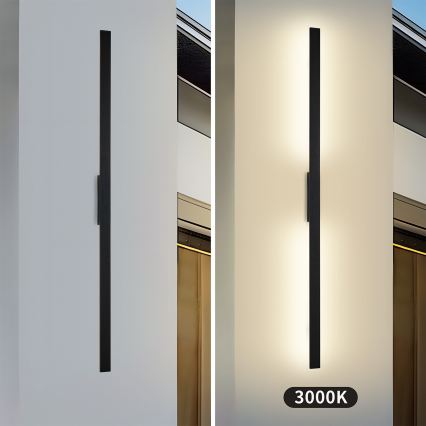 Brilagi - LED-ulkoseinävalaisin LUNA LED/30W/230V 3000K IP65 150 cm musta CRI 90