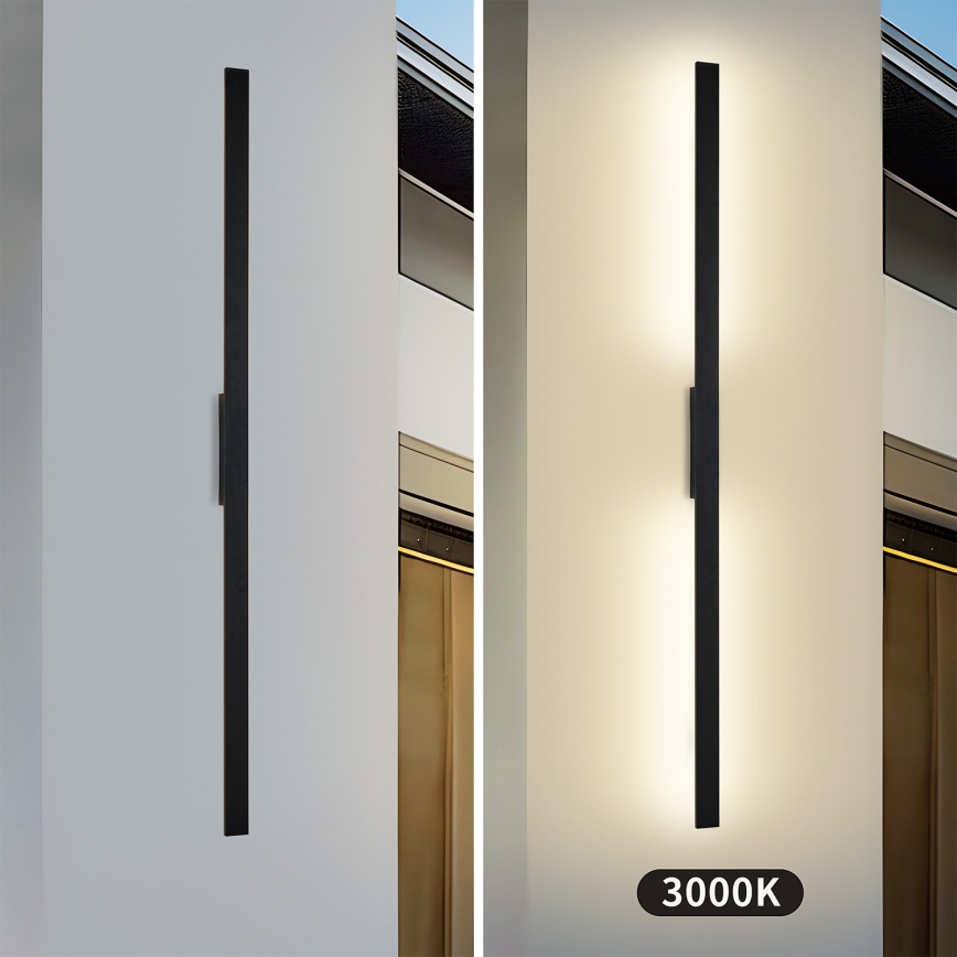 Brilagi - LED-ulkoseinävalaisin LUNA LED/30W/230V 3000K IP65 150 cm musta CRI 90