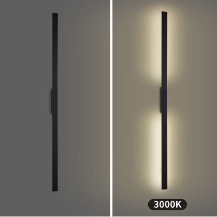 Brilagi - LED-ulkoseinävalaisin LUNA LED/30W/230V 3000K IP65 150 cm musta CRI 90
