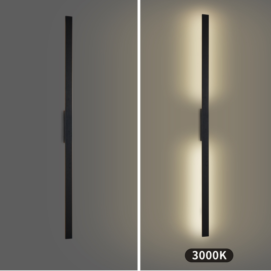 Brilagi - LED-ulkoseinävalaisin LUNA LED/30W/230V 3000K IP65 150 cm musta CRI 90