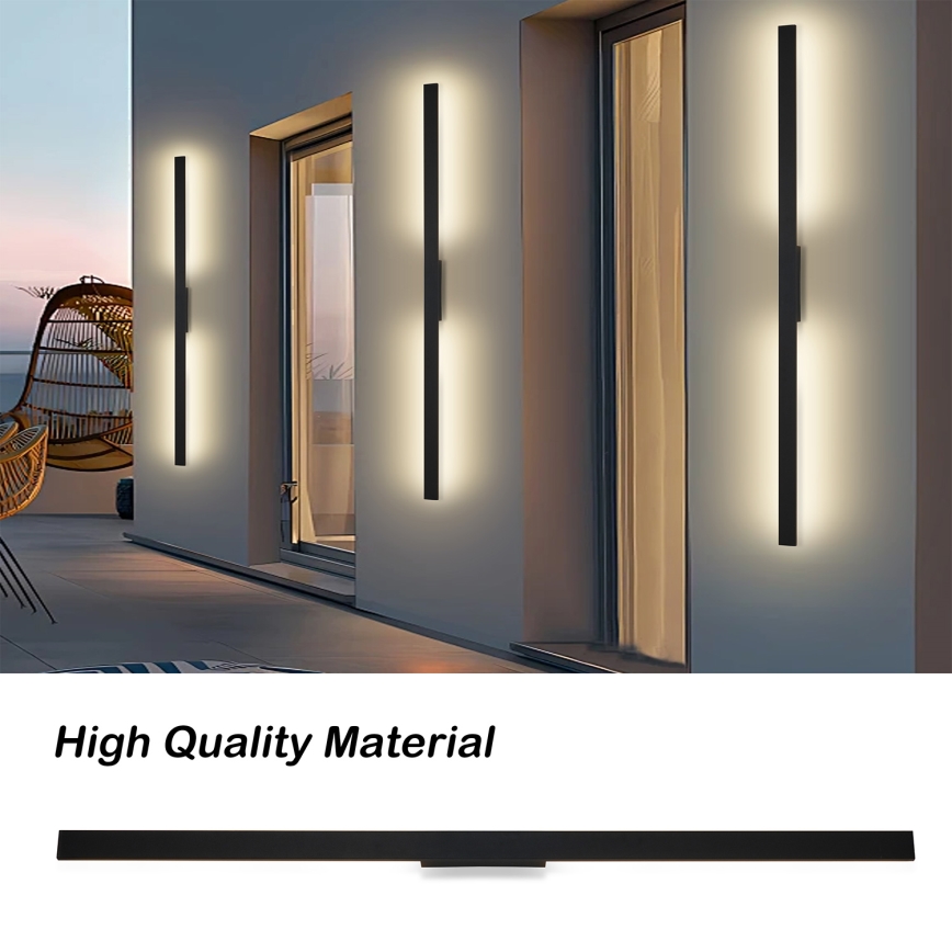 Brilagi - LED-ulkoseinävalaisin LUNA LED/30W/230V 3000K IP65 150 cm musta CRI 90