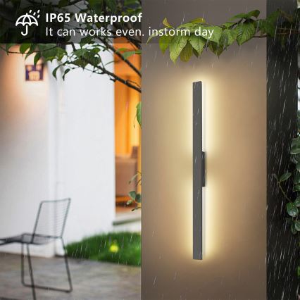 Brilagi - LED-ulkoseinävalaisin LUNA LED/24W/230V 4000K IP65 100 cm antrasiitti CRI 90