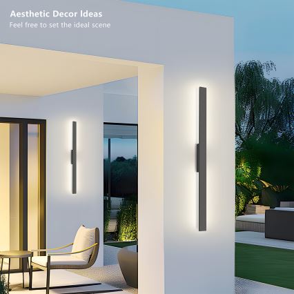 Brilagi - LED-ulkoseinävalaisin LUNA LED/24W/230V 4000K IP65 100 cm antrasiitti CRI 90