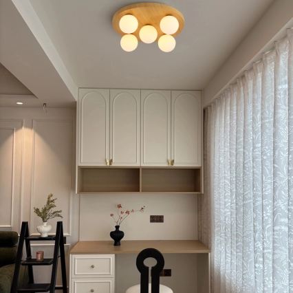 Brilagi - LUND WOOD kattovalaisin 5xG9/9W/230V, Ø 40 cm, kumipuu