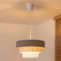 Brilagi - LUNETA riippuvalaisin johdolla 1xE27/60W/230V halkaisija 40 cm harmaa/kerma/valkoinen