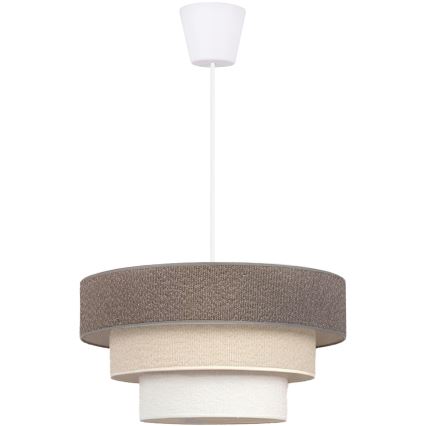 Brilagi - LUNETA riippuvalaisin johdolla 1xE27/60W/230V halkaisija 40 cm harmaa/kerma/valkoinen