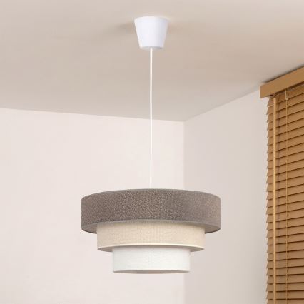 Brilagi - LUNETA riippuvalaisin johdolla 1xE27/60W/230V halkaisija 40 cm harmaa/kerma/valkoinen