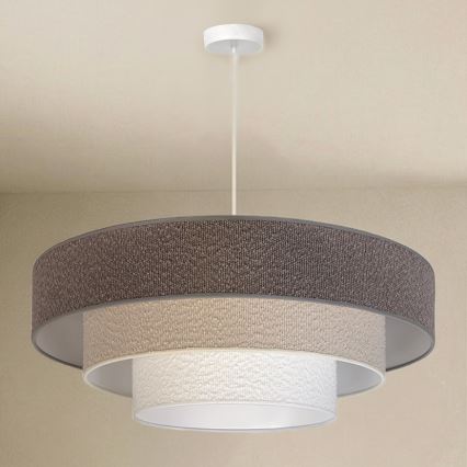 Brilagi - LUNETA-riippuvalaisin köydellä, 3x E27 (max. 60 W/lamppu), 230 V, Ø 80 cm, harmaa/kerma/valkoinen