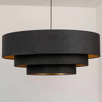 Brilagi - LUNETA riippuvalaisin vaijerilla 3xE27/60W/230V halkaisija 80 cm musta/kulta