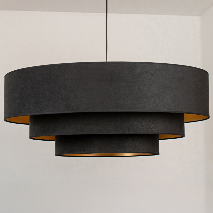 Brilagi - LUNETA riippuvalaisin vaijerilla 3xE27/60W/230V halkaisija 80 cm musta/kulta