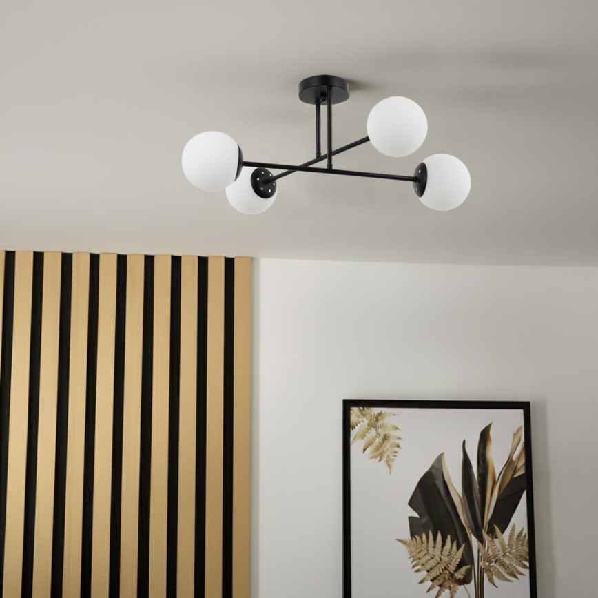 Brilagi - MALIVA pintakiinnitteinen kattovalaisin 4xE14/15W/230V, musta/valkoinen