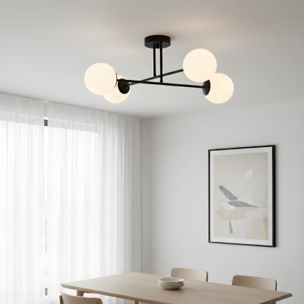 Brilagi - MALIVA pintakiinnitteinen kattovalaisin 4xE14/15W/230V, musta/valkoinen