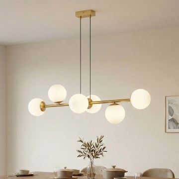 Brilagi - MALONY riippuvalaisin vaijerilla 6xE14/20W/230V kultainen