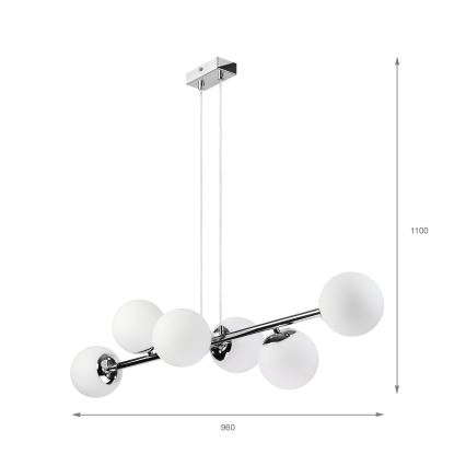 Brilagi - MALONY ripustettava kattokruunu 6xE14/20W/230V kiiltävä kromi