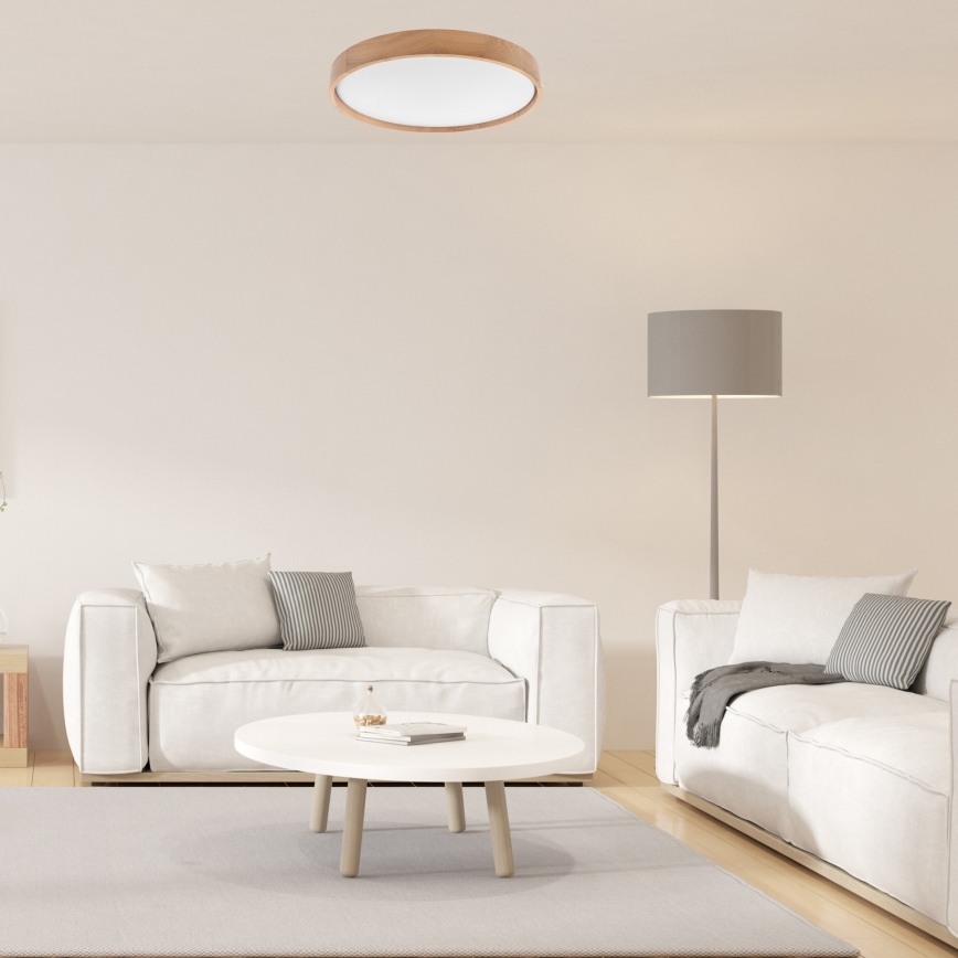 Brilagi - LED himmennettävä kattovalaisin MANAROLA SMART LED/36W/230V 2700-6500K tammi Ø 51 cm Wi-Fi + Tuya kaukosäädin