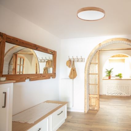 Brilagi - LED himmennettävä kattovalaisin MANAROLA SMART LED/36W/230V 2700-6500K tammi Ø 51 cm Wi-Fi + Tuya kaukosäädin