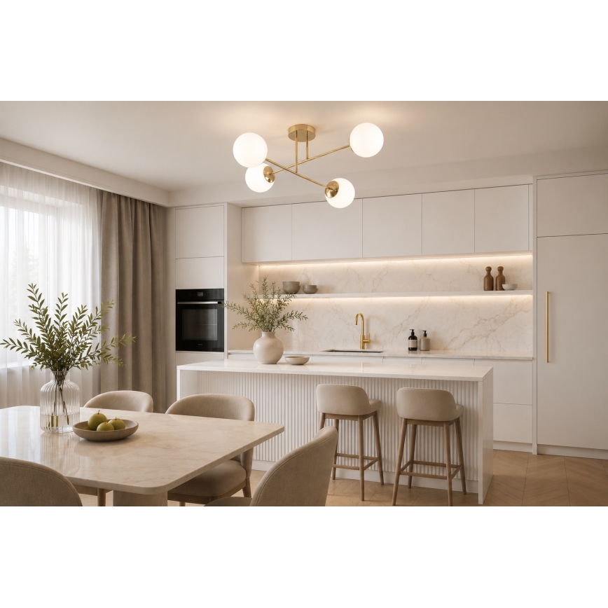 Brilagi - MILO pintakiinnitteinen kattokruunu 4xE27/60W/230V, kultainen