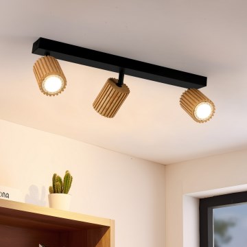 Brilagi - MODERN WOOD kohdevalaisin 3xGU10/8W/230V puu/musta