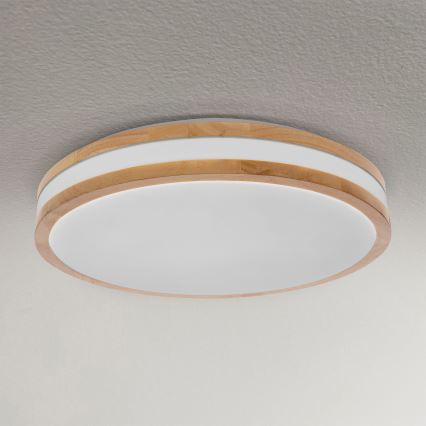 Brilagi - LED himmennettävä kattovalaisin MOLINA LED/48W/230V 3000-6500K tammi Ø 38 cm + kaukosäädin